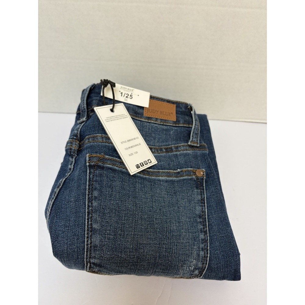 Judy Blue NWT Size 1/25 Style #88306 Mid-Rise Thermal Patch Boyfriend Jeans